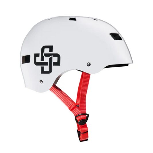 Capacete Niggli Pro - Branco Brilho Fita Vermelha
