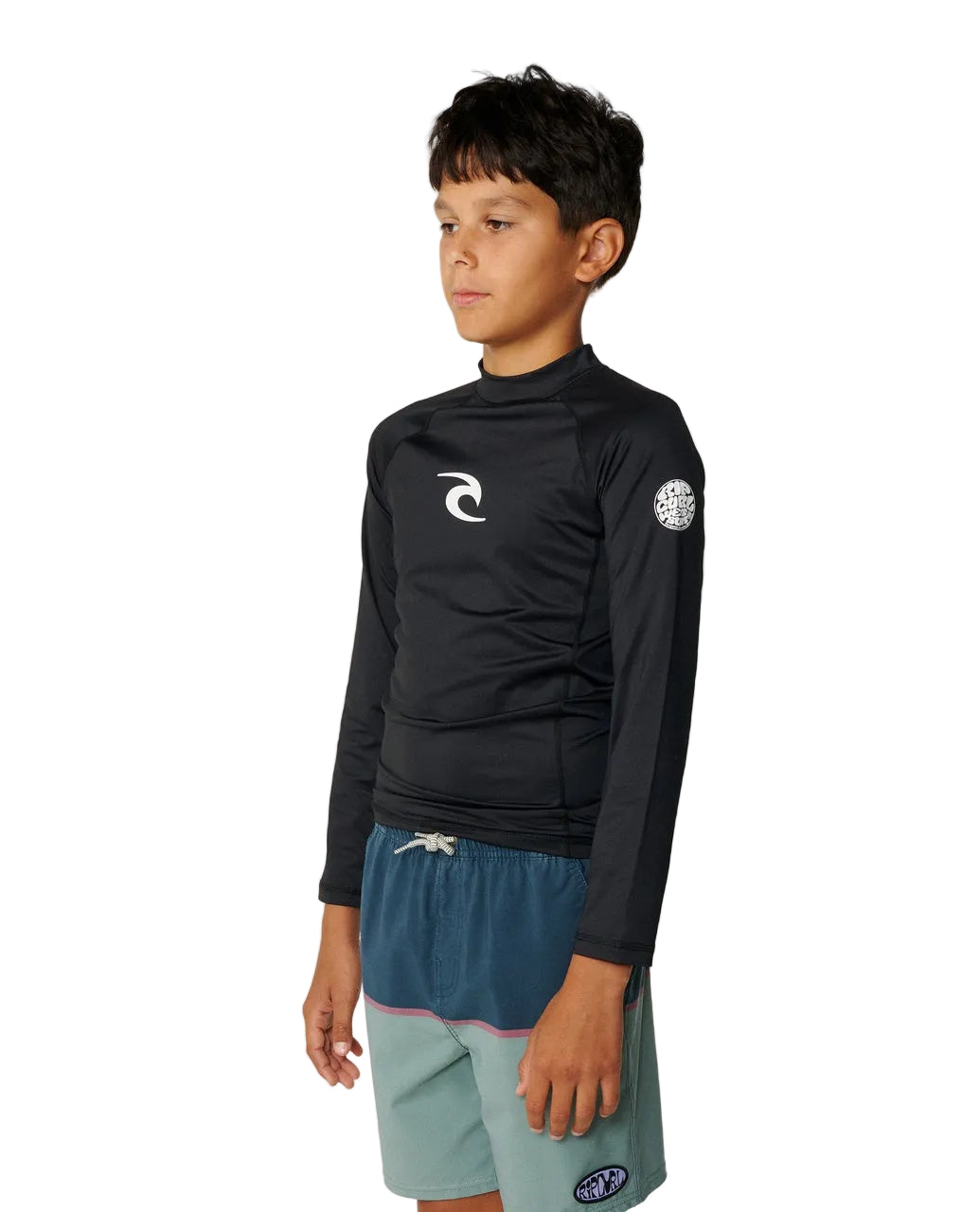 Lycra UV Manga Longa Rip Curl Icons of Surf Juvenil Black