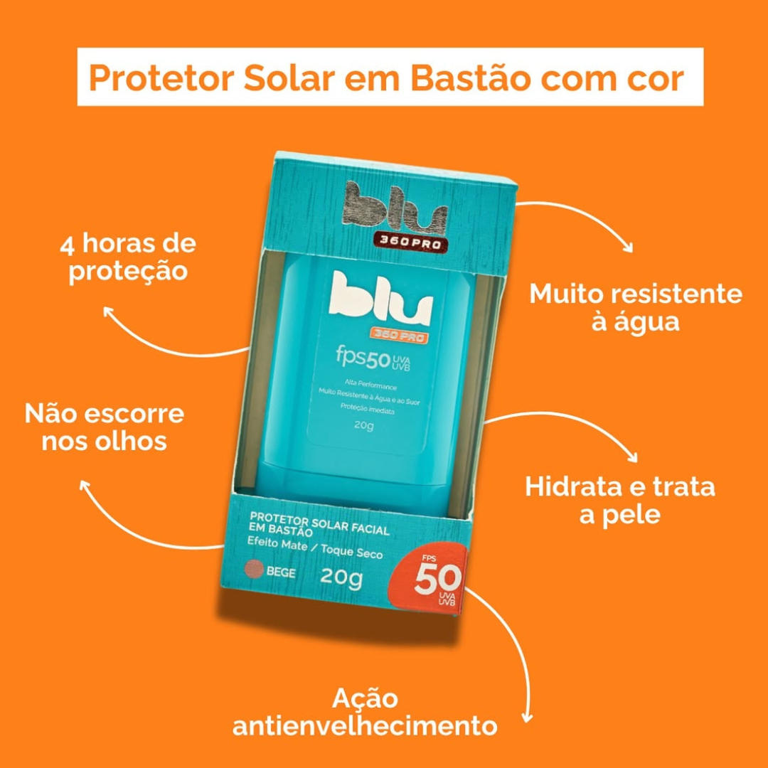 Protetor Solar Bastão Blu Com Cor Bege FPS 50