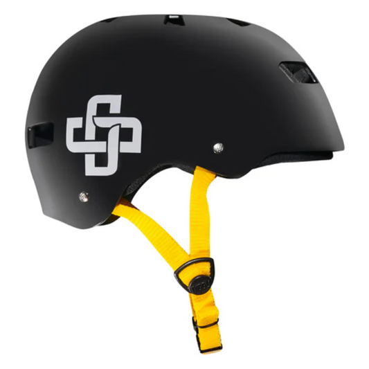 Capacete Niggli Pro - Preto Fosco Fita Amarela