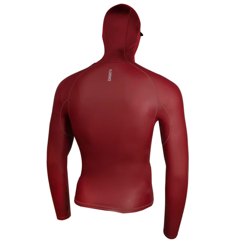 Florence Marine Windshield Capuz Camiseta UV Surf - Marsala - Rashguard Capuz - Lycra