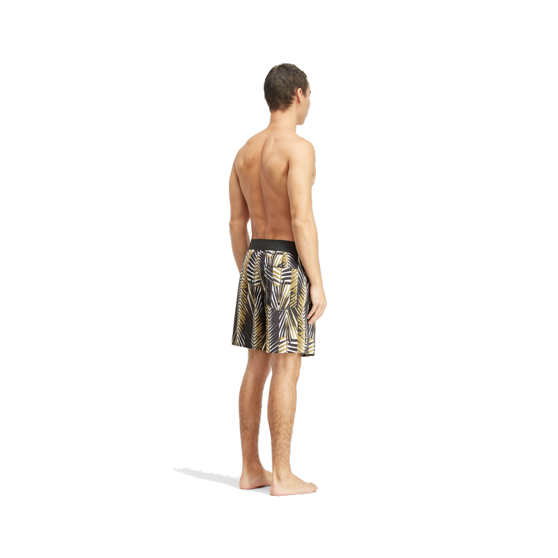 Bermuda Surf Osklen Aquaone Flex Palm Stripes Preto/Marrom - foto 6