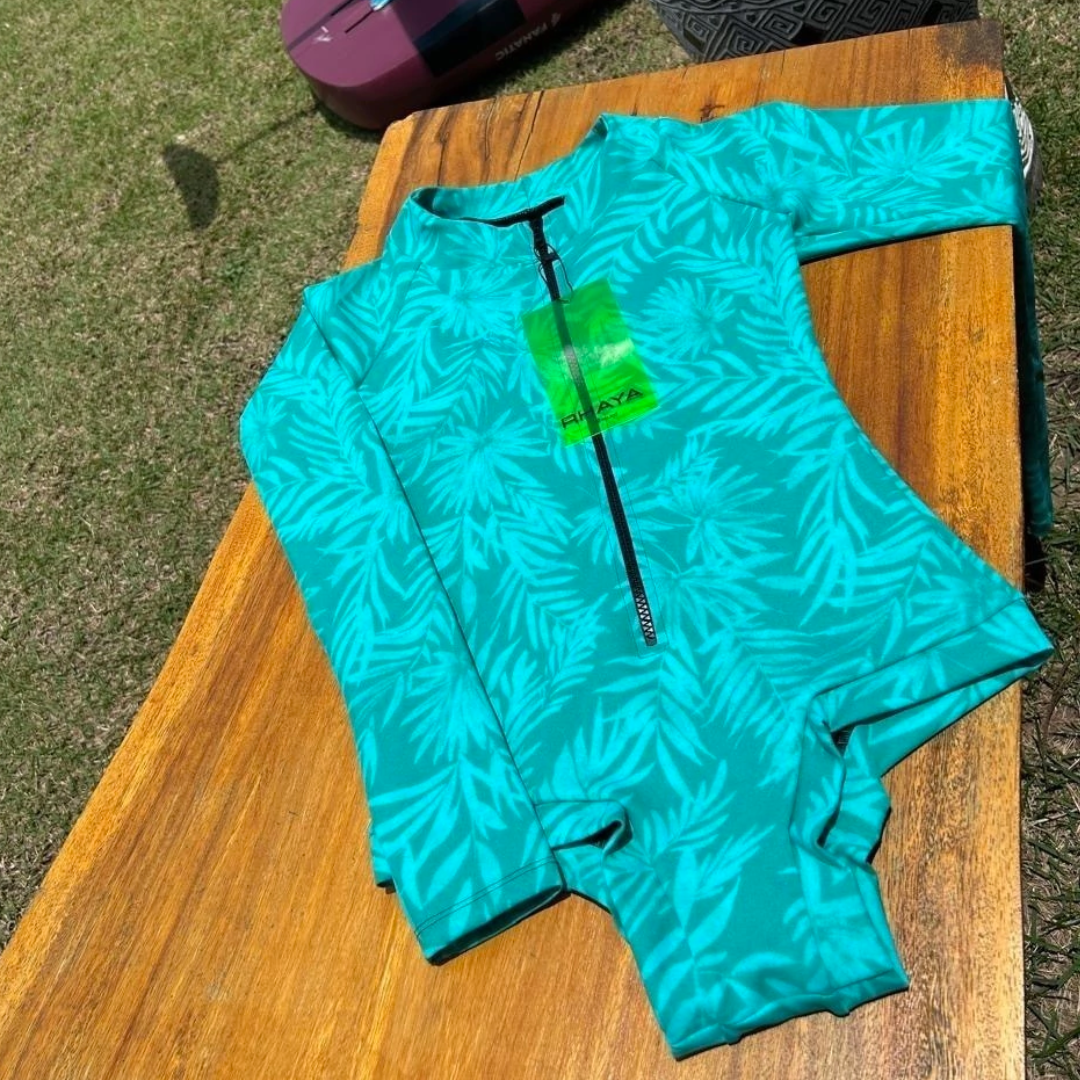 Body Maiô Para Surf Lycra Rhaya Manga Longa - Palm