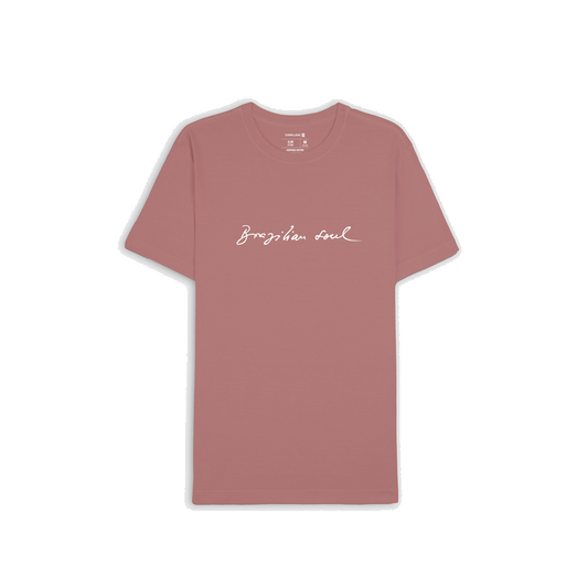 Camiseta Osklen Slim Stone Brazilian Soul Rosa Goiaba
