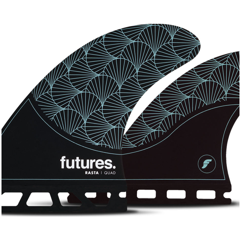 Quilha Futures Rasta HC Quad Preto/Teal