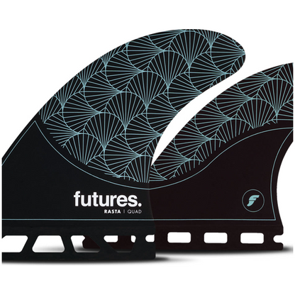 Quilha Futures Rasta HC Quad Preto/Teal