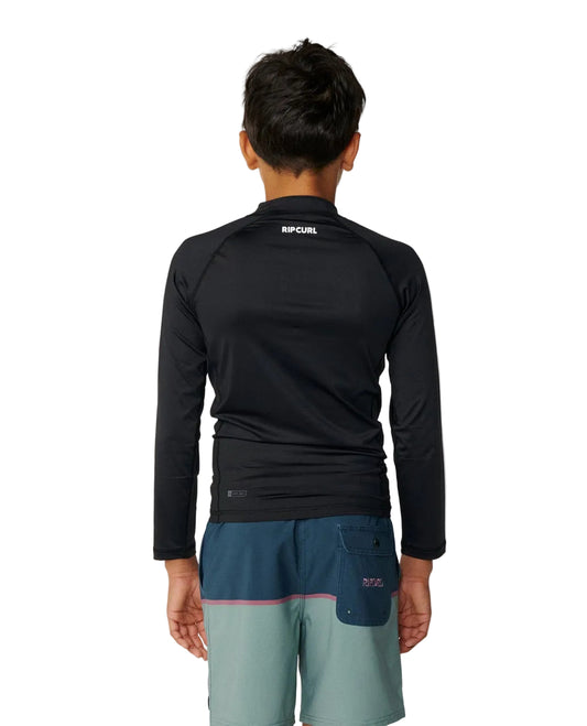 Lycra UV Manga Longa Rip Curl Icons of Surf Juvenil Black