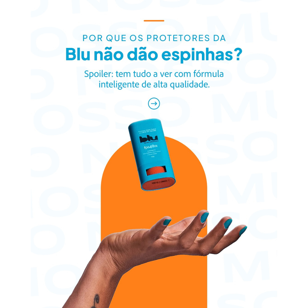 Protetor Solar Bastão Blu Com Cor Bege FPS 50