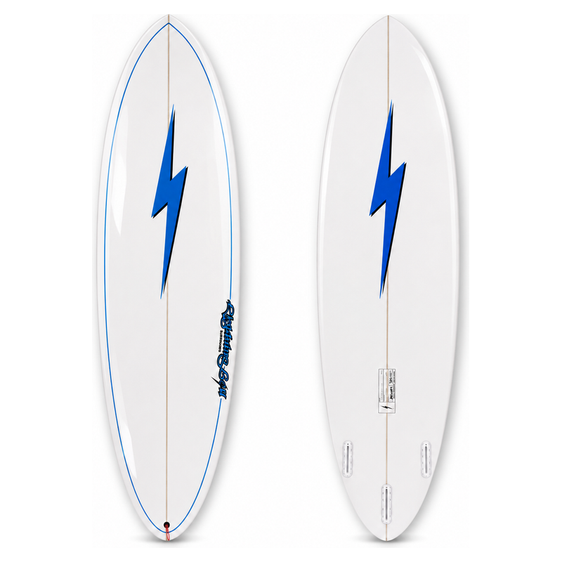 Prancha Lightning Bolt Mid Length Single To Twin EPS - Branca/Azul