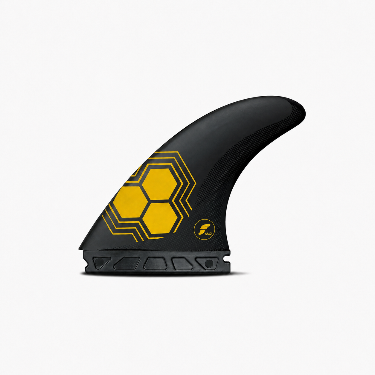 Quilha Future Fins AM2 Thuster - Alpha Carbon/Amarelo