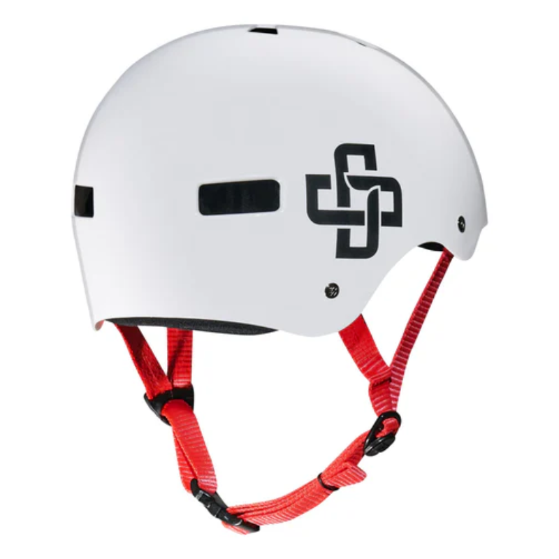 Capacete Niggli Pro - Branco Brilho Fita Vermelha