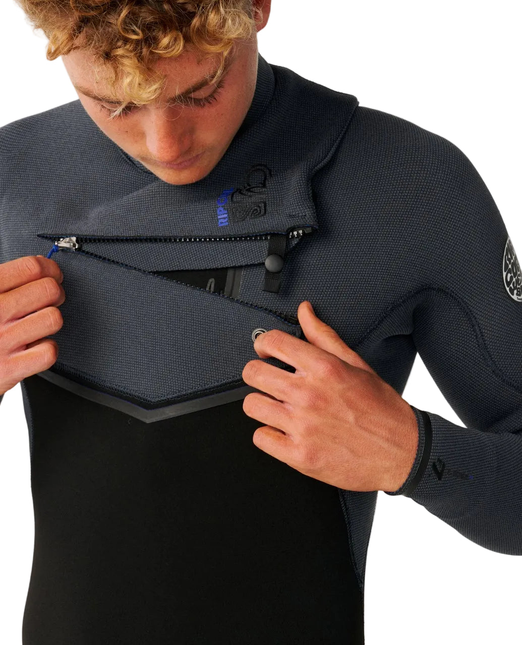 Long John Rip Curl E-Bomb 3/2mm Chest Zip Charcoal Grey