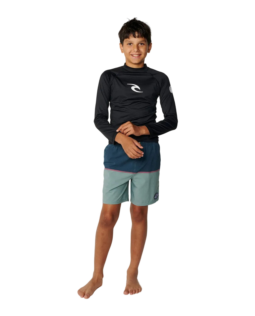 Lycra UV Manga Longa Rip Curl Icons of Surf Juvenil Black