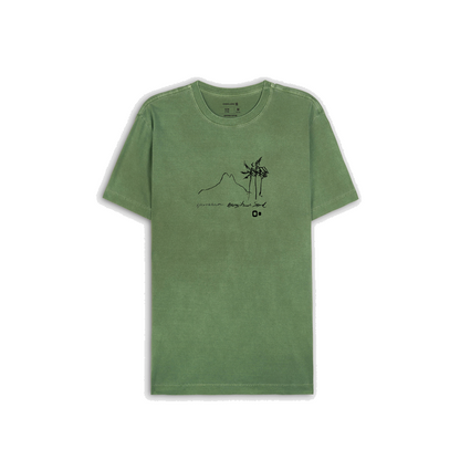 Camiseta Osklen Slim Stone Morro Coqueiro Traço Verde Alga