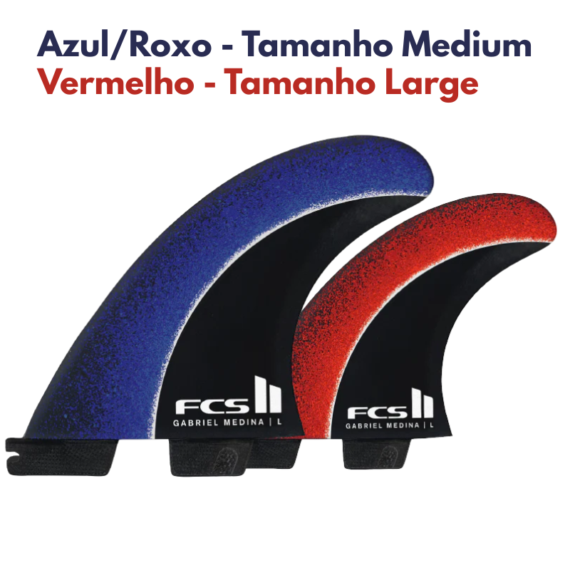 Quilha FCS II Gabriel Medina PC + Aircore Triquilhas FCS - Medium
