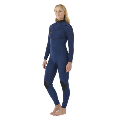 Rip Curl Women's Long John 3/2mm E-Bomb Thermo Lining - Chest Zip Charcoal
