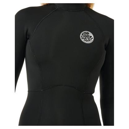Rip Curl Short John Feminino G-Bomb 2mm Manga Longa Back Zip Black
