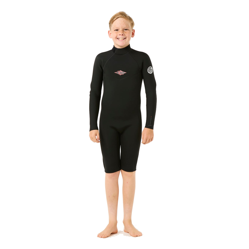 Rip Curl Short John Juvenil Dawn Patrol Manga Longa 2mm Back Zip Black