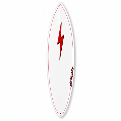 Prancha Lightning Bolt Pipeliner Mid Length PU - Branca/Vermelha