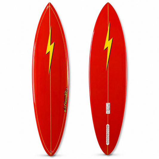 Lightning Bolt Pipeliner PU Surfboard - Red/Yellow