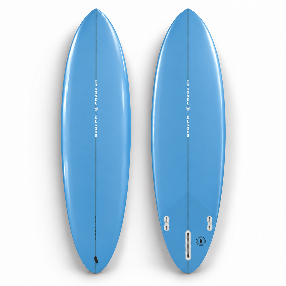 Prancha Channel Islands CI Mid PU FCS II 1+2 - Laminação Pigmentada Azul Limited