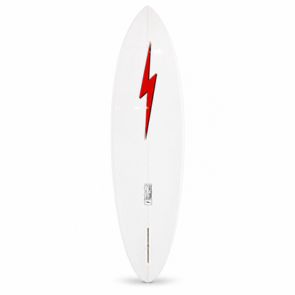 Prancha Lightning Bolt Pipeliner Mid Length PU - Branca/Vermelha