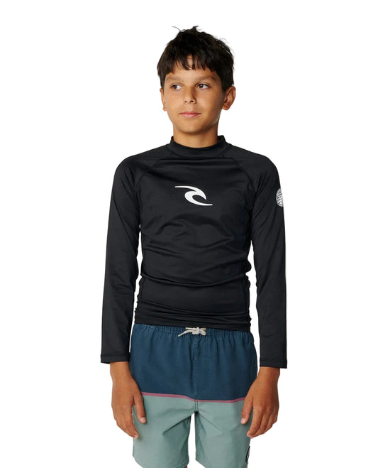 Lycra UV Manga Longa Rip Curl Icons of Surf Juvenil Black