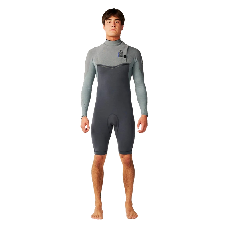 Rip Curl Short John E-Bomb E7 2/2mm Manga Longa Zip Free Charcoal Grey