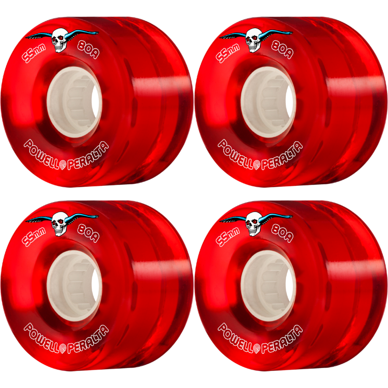 Roda Powell Peralta Clear Cruiser 63mm 80a - Clear Formula - Red