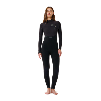 Rip Curl Long John Feminino E-Bomb 3/2mm Manga Longa Chest Zip Black