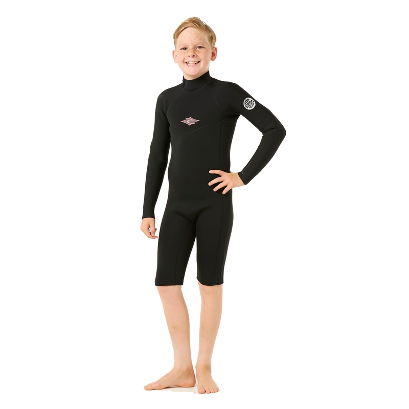 Rip Curl Short John Juvenil Dawn Patrol Manga Longa 2mm Back Zip Black