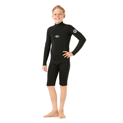 Rip Curl Short John Juvenil Dawn Patrol Manga Longa 2mm Back Zip Black