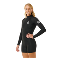 Rip Curl Short John Feminino G-Bomb 2mm Manga Longa Back Zip Black