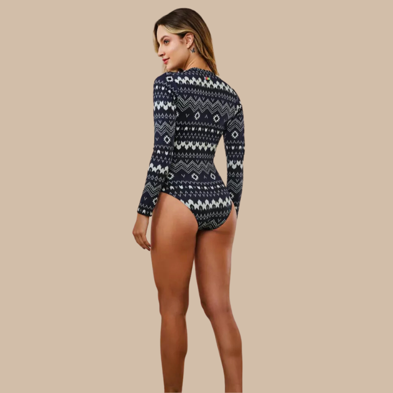 Body Maiô Para Surf Lycra Rhaya Manga Longa - Navajo