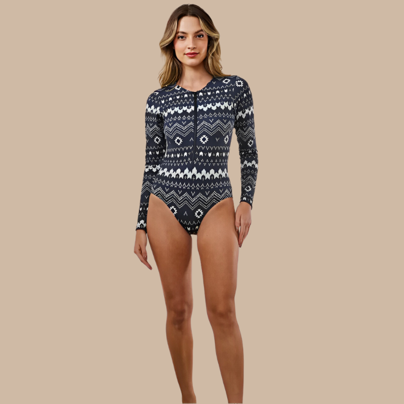 Body Maiô Para Surf Lycra Rhaya Manga Longa - Navajo