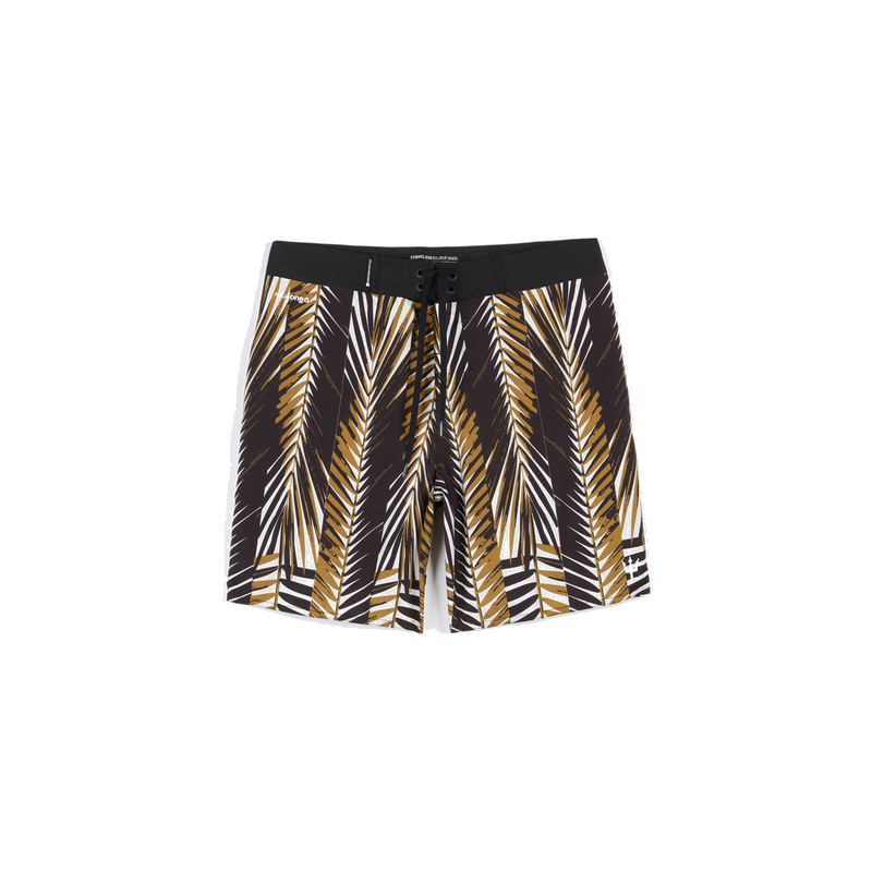 Bermuda Surf Osklen Aquaone Flex Palm Stripes Preto/Marrom - foto 1
