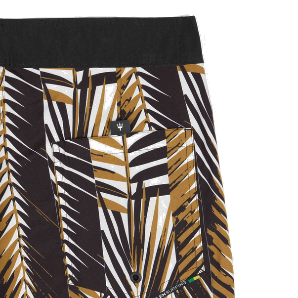 Bermuda Surf Osklen Aquaone Flex Palm Stripes Preto/Marrom - foto 2