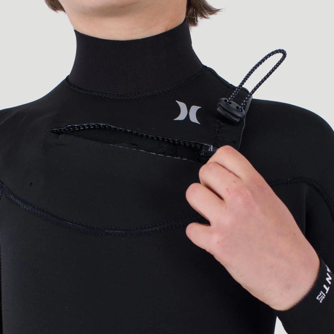 Hurley Kids / Juvenil Long John 3/2 mm Advant Preto - Chest Zip