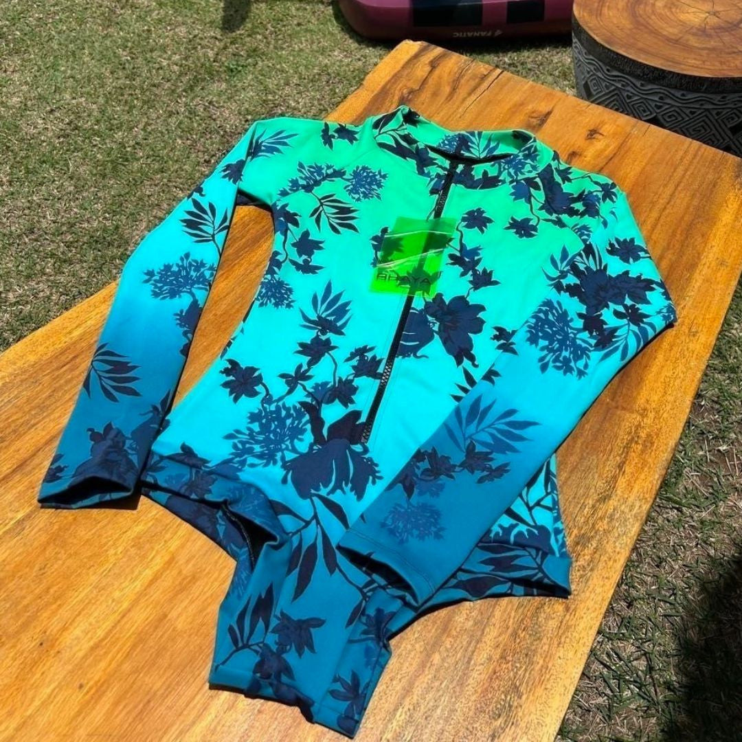 Body Maiô Para Surf Lycra Rhaya Manga Longa - Sea