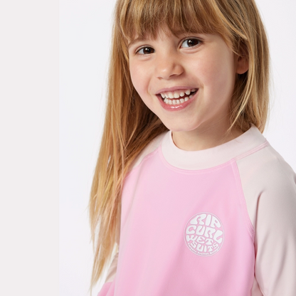 Ripcurl Kids Long Sleeve Lycra UV Protection - Pink Gum