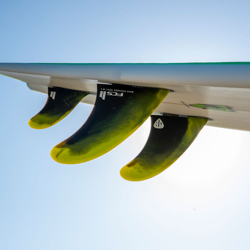 Quilha FCS II MR Mark Richards Twin com Estabilizadora Cyber Lime Preto