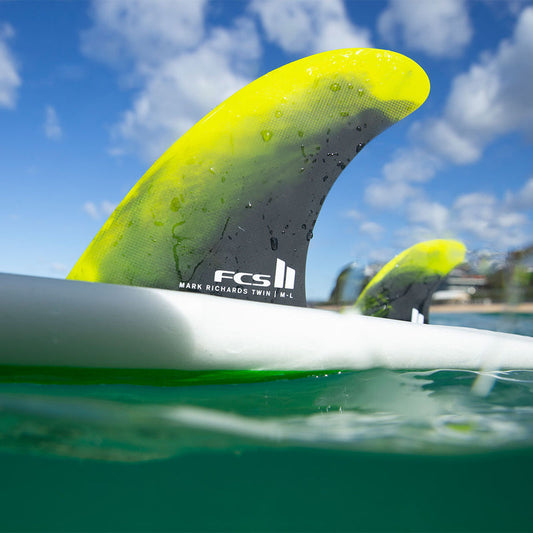 Quilha FCS II MR Mark Richards Twin com Estabilizadora Cyber Lime Preto