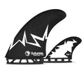 Quilha Futures Glenn Pang Twin+1 Fiberglass - Preto/Branco
