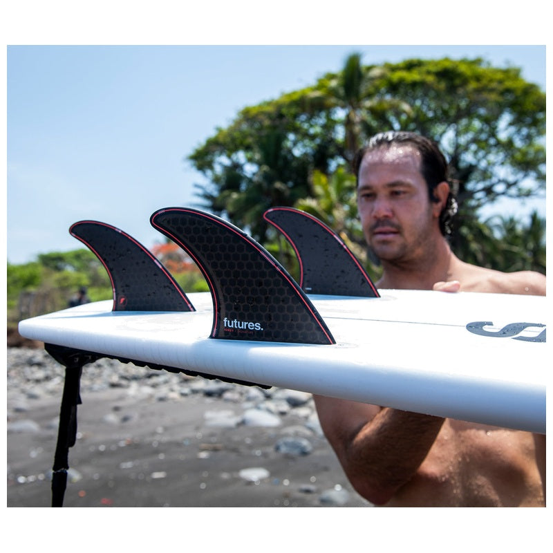 Quilha Futures Jordy Signature Honeycomb Thruster Large - Preto/Vermelho