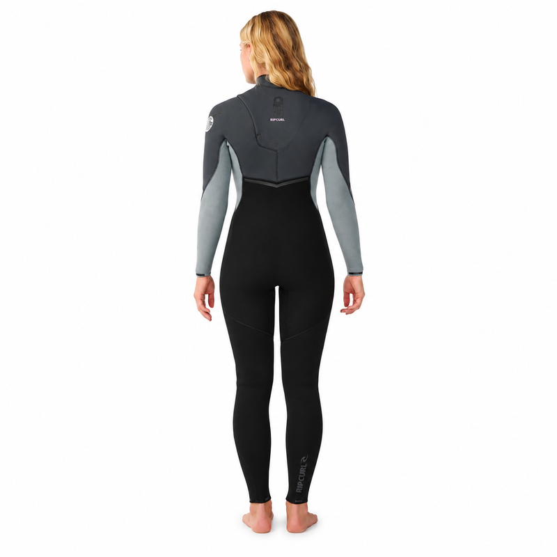 Rip Curl Long John Feminino E-Bomb 3/2mm Manga Longa Chest Zip Grey