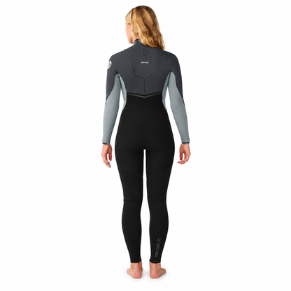 Rip Curl Long John Feminino E-Bomb 3/2mm Manga Longa Chest Zip Grey