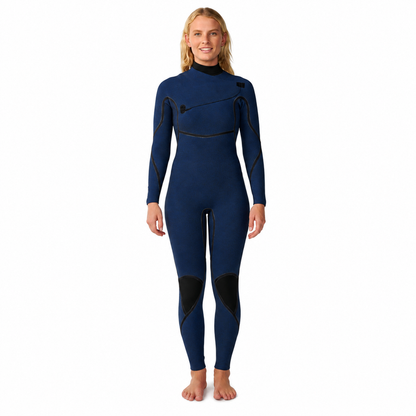 Rip Curl Long John Feminino E-Bomb 3/2mm Manga Longa Chest Zip Grey
