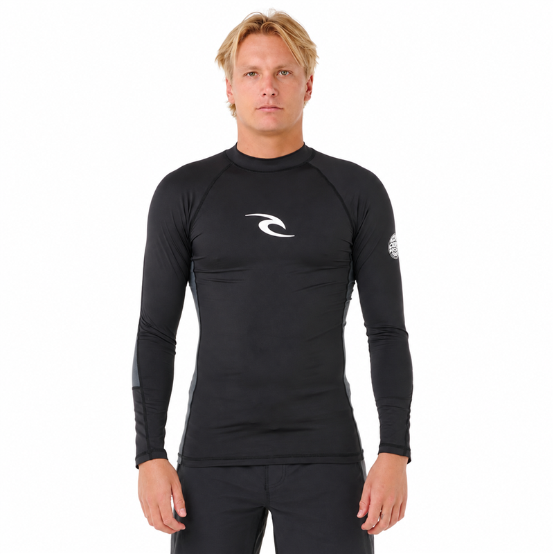 Rip Curl Camiseta UV Waves Icon UPF Performance Manga Longa Black